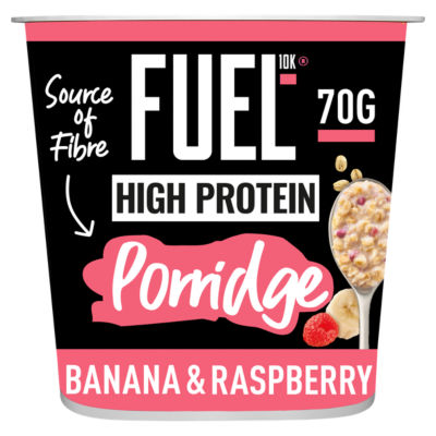 FUEL 10K Banana & Raspberry Protein Porridge Oat Cereal Pot 70g