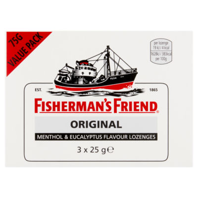 Fisherman's Friend Original Menthol & Eucalyptus Flavour Lozenges 3 x 25g (75g)