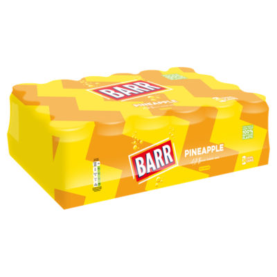 Barr Pineapple 24 Pack Flavoured Fizzy Drink 24 x 330ml Cans