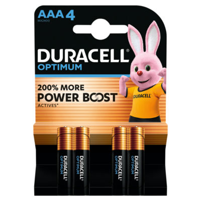 Duracell Optimum Aaa Batteries (4 Pack) - Power Boost Alkaline Batteries 1.5V