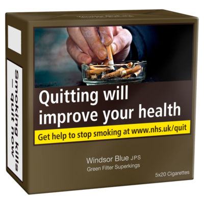 Windsor Blue JPS Green Filter Superkings Cigarettes