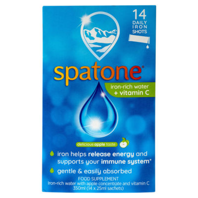 Spatone Apple Flavour Daily Iron Shot + Vit C 14 x 25ml Sachets