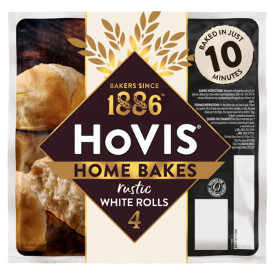 Hovis Home Bakes 4 Rustic White Rolls