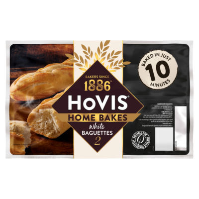 Hovis Home Bakes 2 White Baguettes
