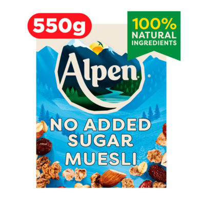 Alpen No Added Sugar Muesli Breakfast Cereal 550G