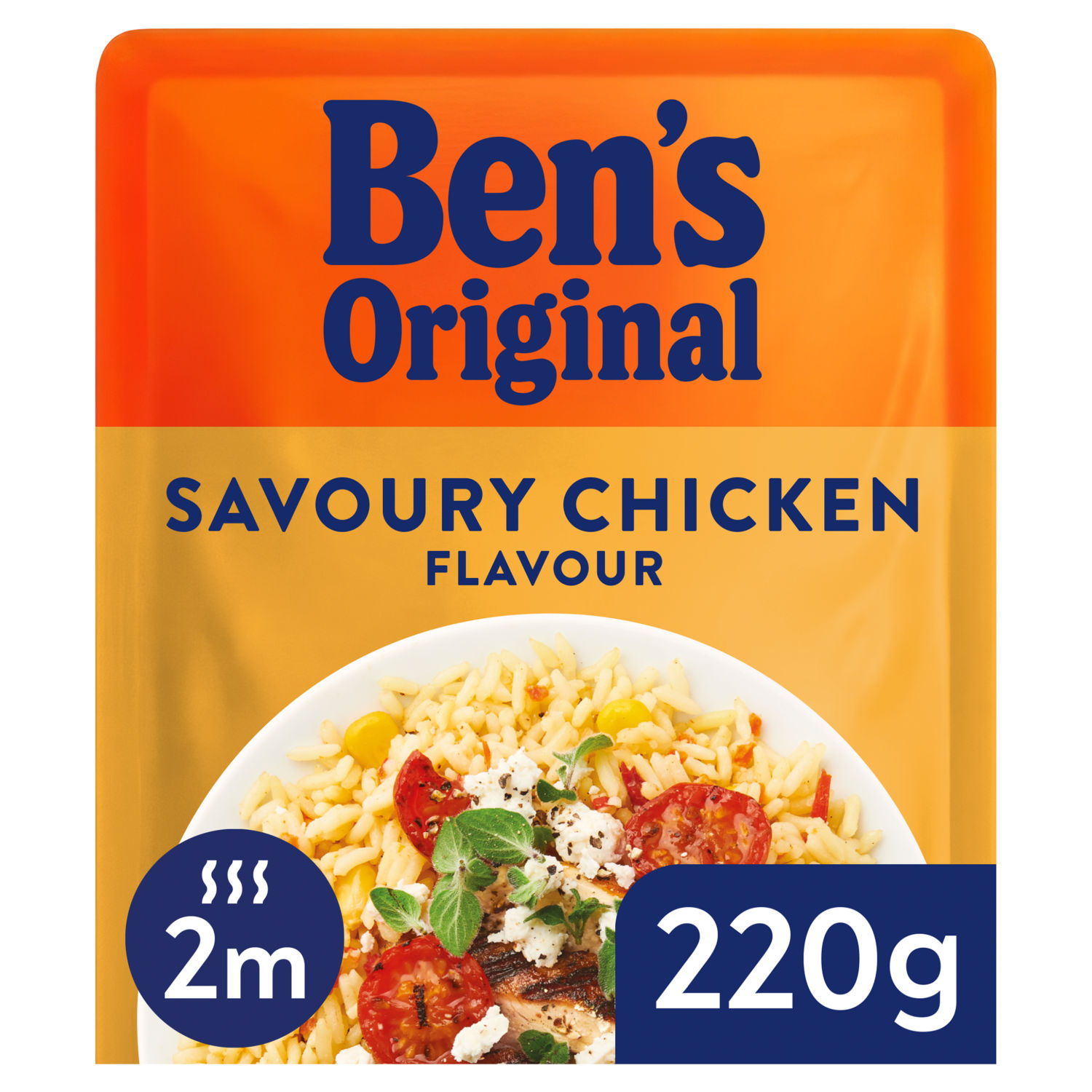 Microwave Rice Pouch with Savoury Chicken Flavour and Vegetables 220g