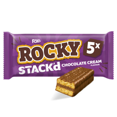 Fox's Biscuits Rocky STACK'd Chocolate Cream flavour Biscuit Bars 5x25g Bars Multipack