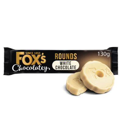 Foxs Fabulous Chocolatey White Chocolate Rounds 130g
