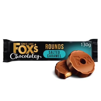 Foxs Fabulous Chocolatey Salted Caramel Rounds 130g
