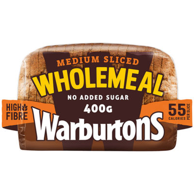 Warburtons Wholemeal Medium Sliced Bread 400g