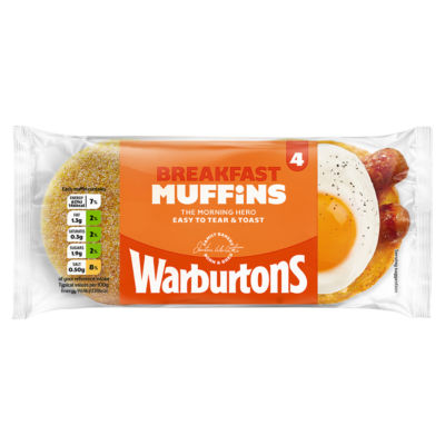 Warburtons 4 Breakfast Muffins