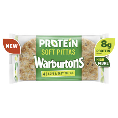 Warburtons 4 Protein Soft Pittas