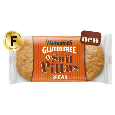 Warburtons Gluten Free 4 Brown Soft Pittas