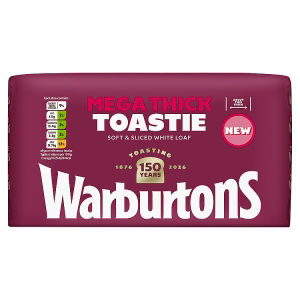 Warburtons Mega Thick Toastie Soft & Sliced White Loaf 800g