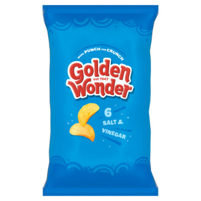 Golden Wonder Salt & Vinegar Crisps 6X25g