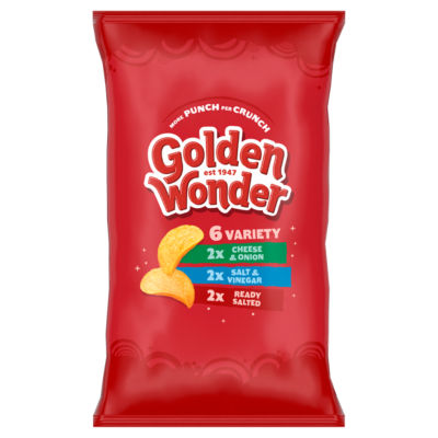 Golden Wonder Variety Crisps 6X25g