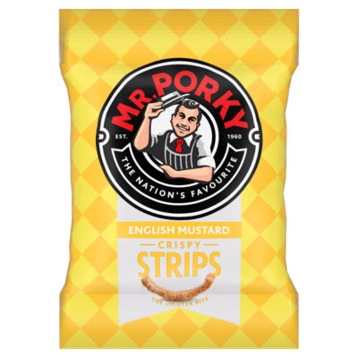 Mr Porky English Mustard Crispy Strips 32g