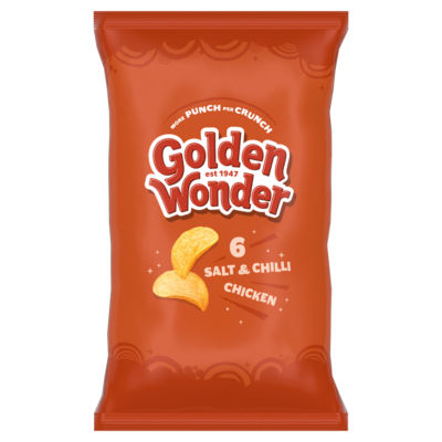Golden Wonder Salt & Chilli Chicken 6 Pack Crisps 25g