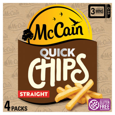 McCain Microwave Quick Chips Straight Cut 4 x 100g
