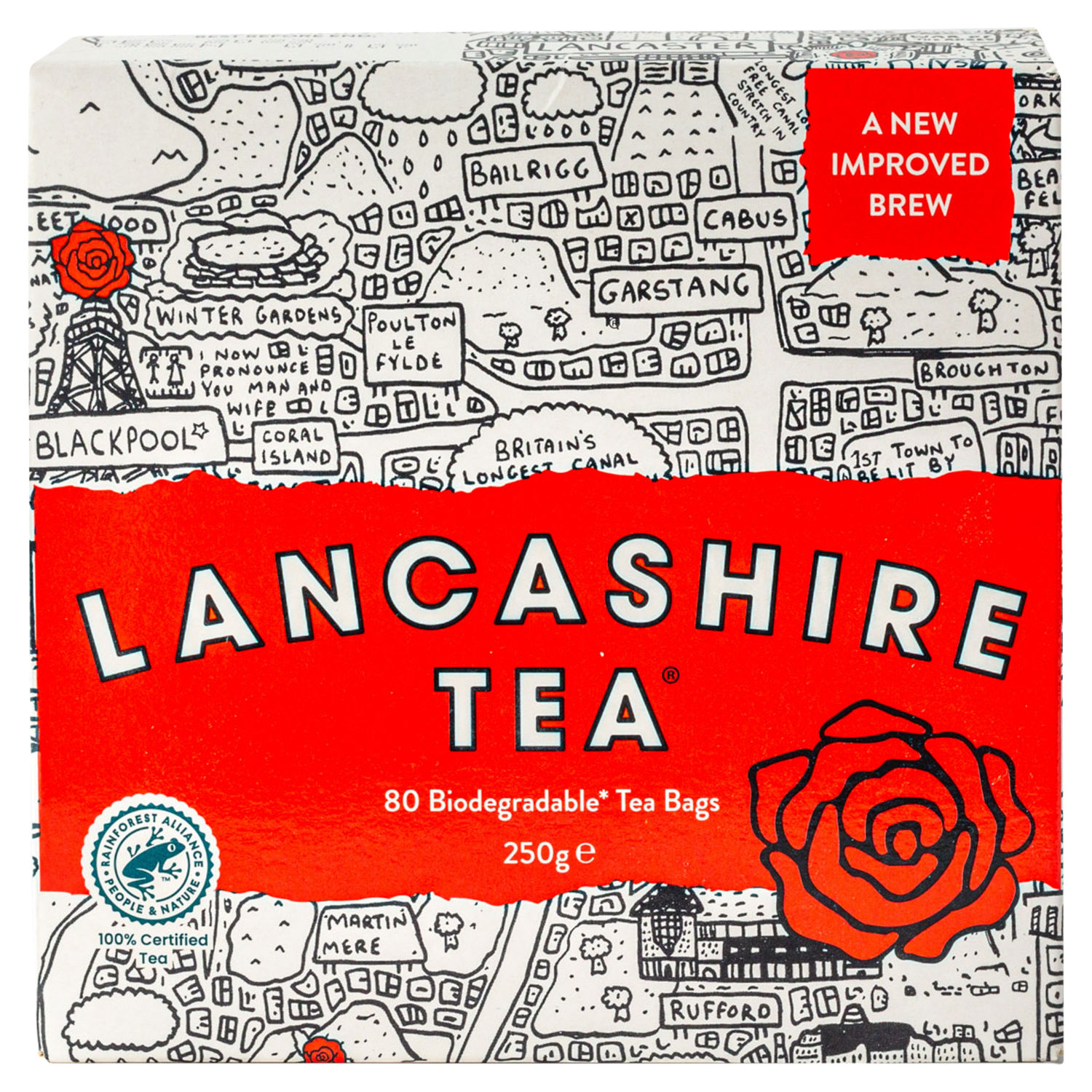 Lancashire Tea 80 Biodegradable Black Tea Bags 250g