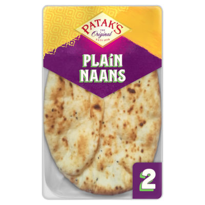 Pataks Flame Baked Plain Naans 2 Pack