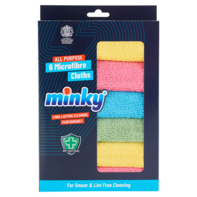 Minky Anti- Bacterial All purpose 6 Microfibre Cloths