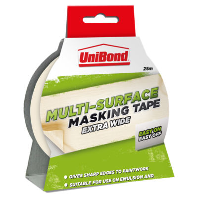 UniBond DIY Multi-Surface Masking Tape Extra Wide 25m