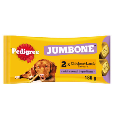Pedigree Jumbone Medium Dog Treats Chicken & Lamb 2 Chews 180g