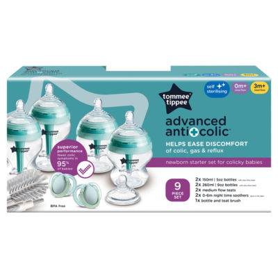 Tommee Tippee Advanced Anti-Colic Newborn Starter Set with 150ml & 260ml Bottles