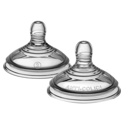 Tommee Tippee 2X Advanced Anti-Colic Bottle Teats, Slow Flow, Breast-Like, 3M+