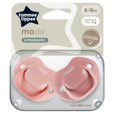 Tommee Tippee Moda Soother, 6-18m, Pack of 2