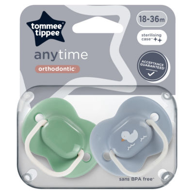 TOMMEE TIPPEE ANYTIME TWIN PACK SOOTHERS ORTHODONTIC 18-36M - Image 5