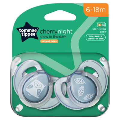 Tommee Tippee 2 Cherrynight Soothers 6-18m
