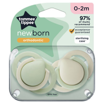 Tommee Tippee Newborn Soothers, 0-2 months, Pack of 2