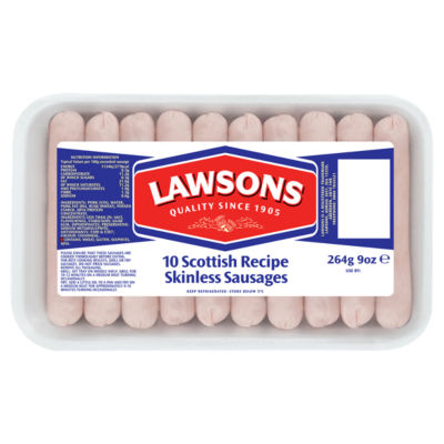 10 Scottish Recipe Skinless Sausages 264g