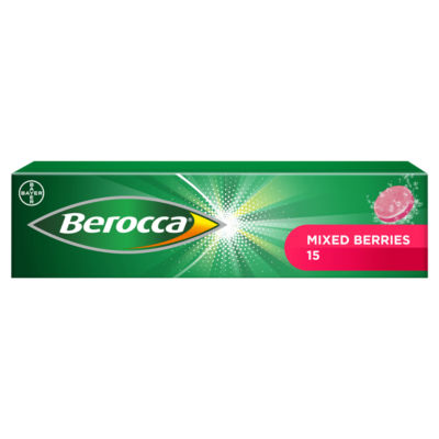 Berocca Mixed Berries Flavour 15 Sugar Free Effervescent Tablets