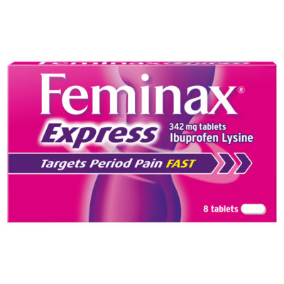 Feminax Express Ibuprofen Lysine 342mg 8 Tablets