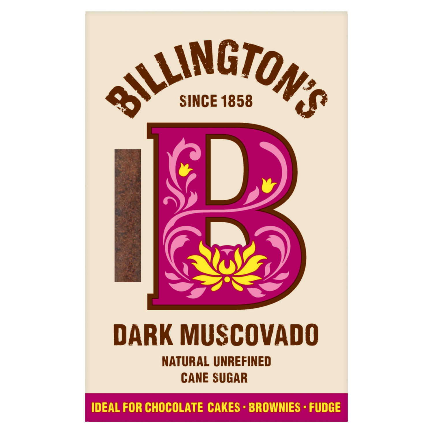 Billington's Dark Muscovado Natural Unrefined Cane Sugar 500g Brown Sugar
