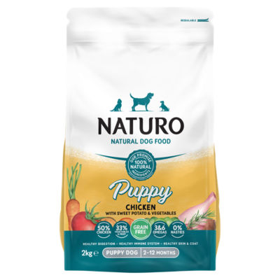 Natural Dog Food Chicken with Sweet Potato & Vegetables Puppy Dog 2-12 Months 2kg