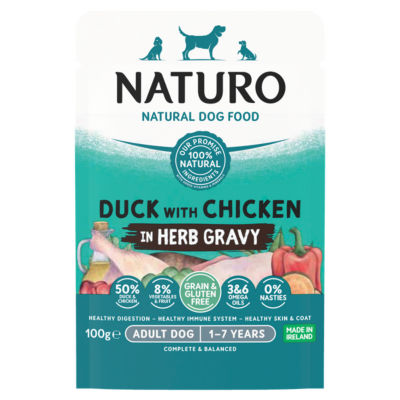 Naturo Adult Dog Grain & Gluten Free Duck with Chicken in Herb Gravy 100g