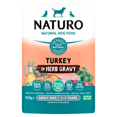 Naturo Grain & Gluten Free Dog Food Turkey in Herb Gravy 100g
