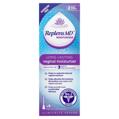 Replens Vaginal Moisturiser Prefilled Applicators  6 x 5.9g