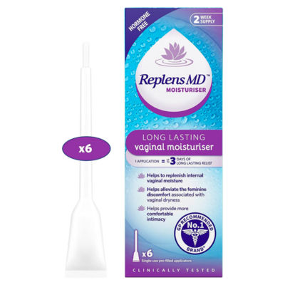 Replens ™ Long Lasting Vaginal Moisturiser x6 Pre-Filled Applicators