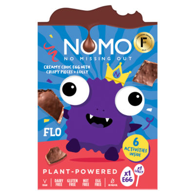 Nomo Vegan Monsters Creamy Choc Egg With Crispy Pieces & Lolly 92g