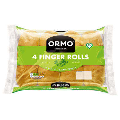ORMO White Finger Rolls 4 Pack