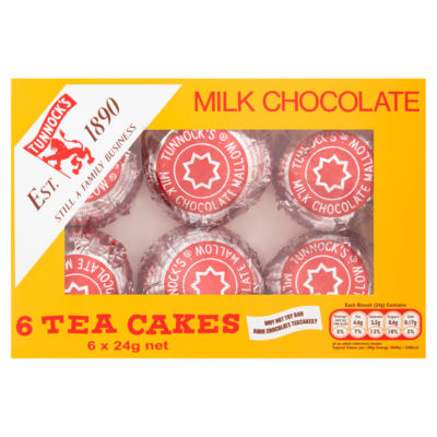 Tunnocks Milk Chocolate Tea Cakes 6 x 24g