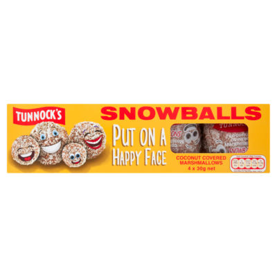 Tunnocks Snowballs Coconut Covered Marshmallows 4 x 30g (120g)