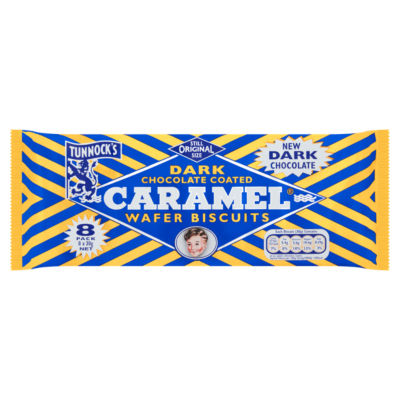 Tunnocks Dark Chocolate Coated Caramel Wafer Biscuits Multipack, 8 Pack 248g