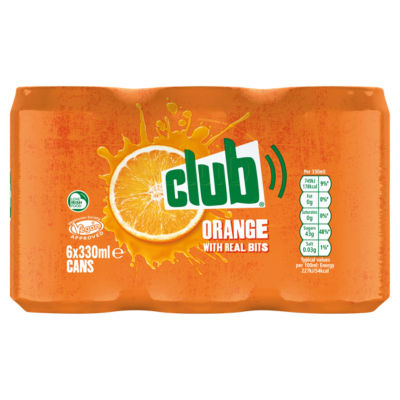 Club Orange Drink 6 X 330 Ml Pack