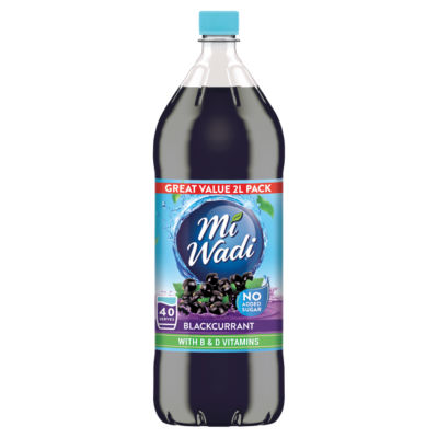 MiWadi No Added Sugar Blackcurrant 2Ltr